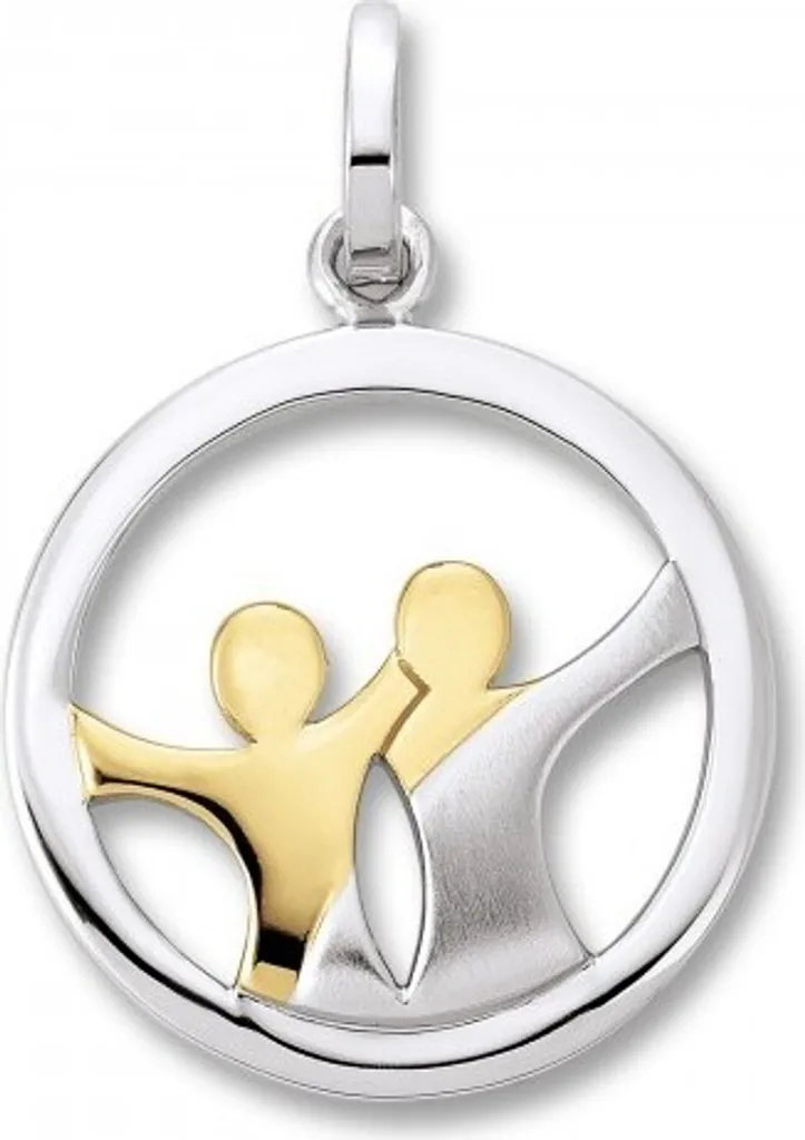 Pendentif Gémeaux Argent 925 anti-ternissement rhodié bicolore chic