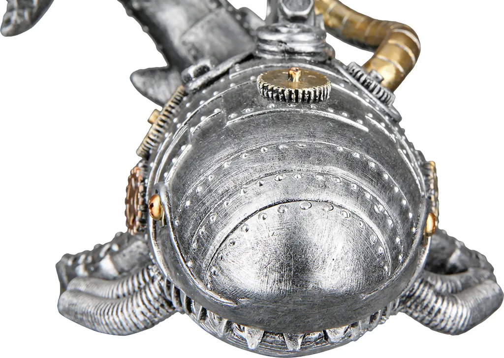 Statue Décorative Requin Style Steampunk Argenté en Résine 23 cm - 5
