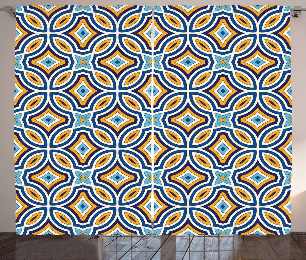 ABAKUHAUS Ethnisch Rustikaler Gardine, Marokkanisches orientalisches königliches, Schlafzimmer Kräuselband Vorhang mit Schlaufen und Haken, 280 x...