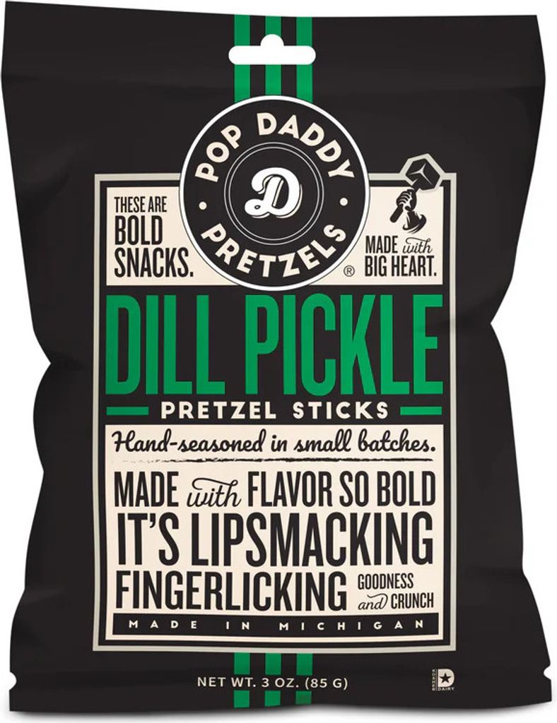 Pop Daddy Pretzels - Dill Pickle Pretzel Sticks 85g Produktbild 
