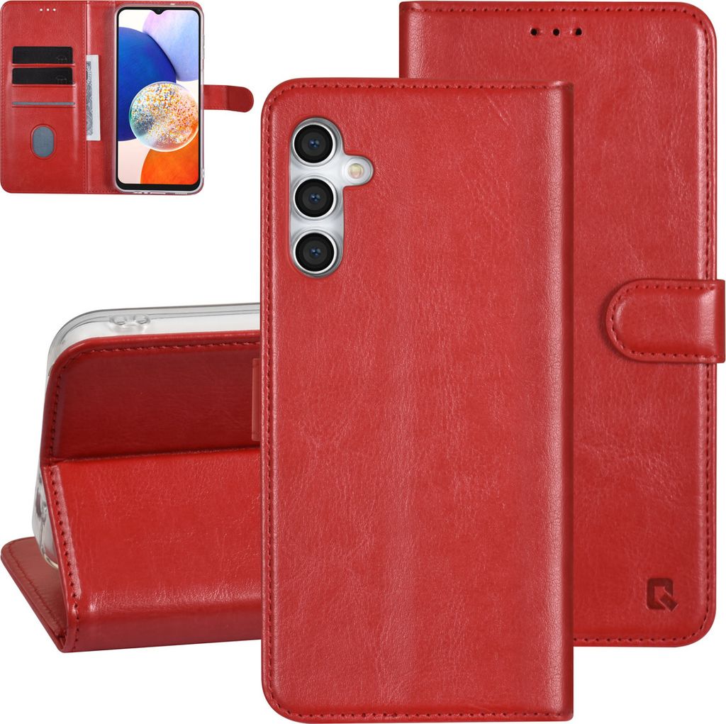 UNIQ Accessory Galaxy A14 5G Book type case - Card holder for 3 cards - Magnetic closure - Red