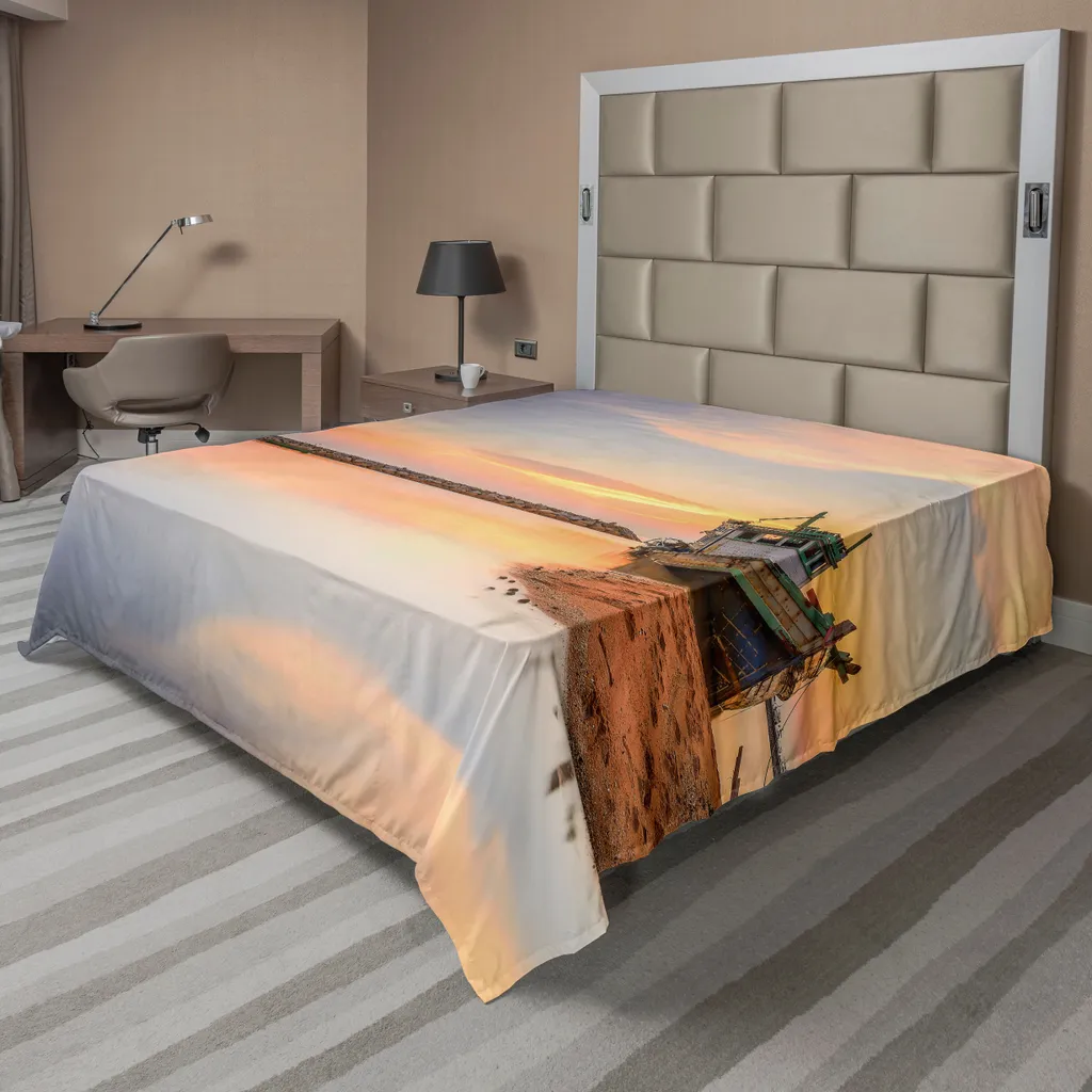 Drap de Lit Doux et Confortable Design Photographie Dramatique Bleu 1pc