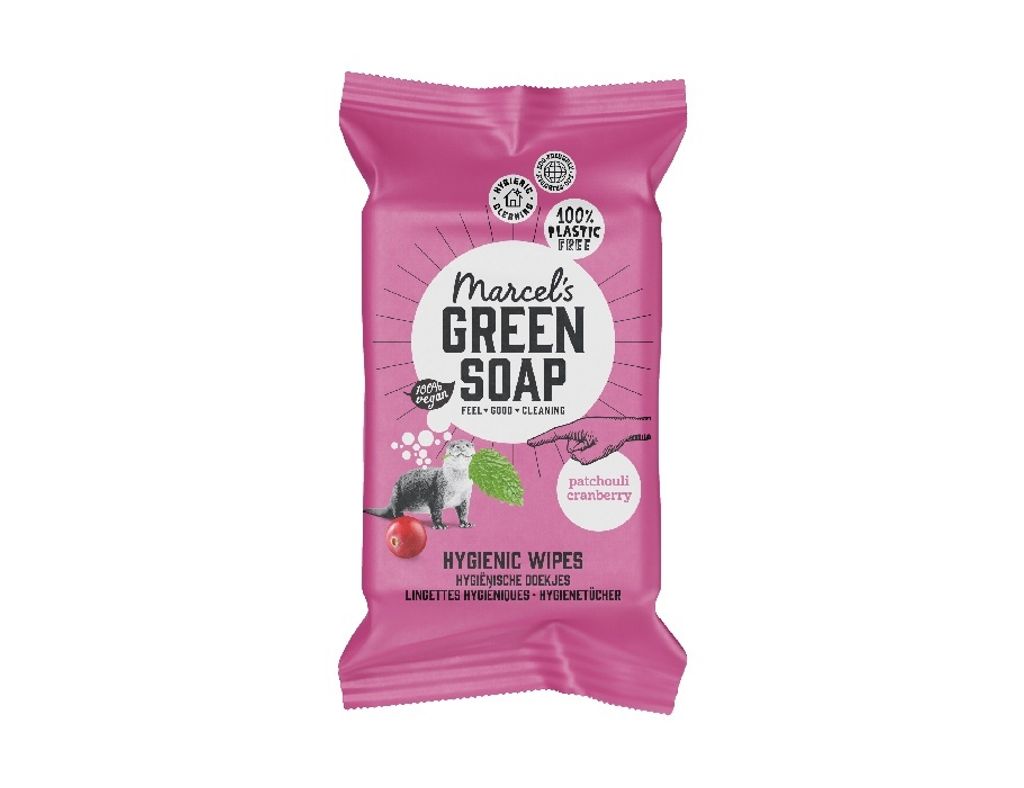 Marcel's Green Soap Feuchttücher, Patchouli und Cranberry, 60 Stück