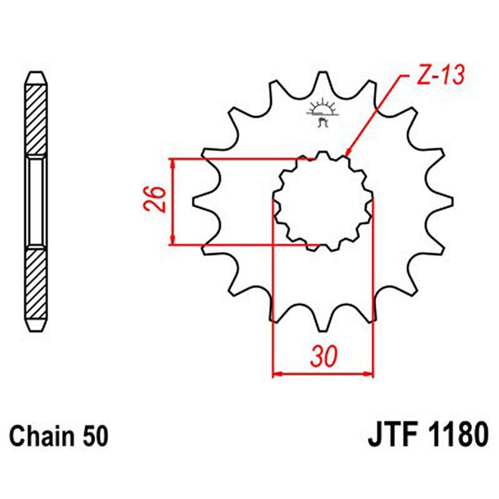 JTSPROCKETS Kettenritzel JTF1180.17 vorne Kohlenstoffstahl Produktbild 