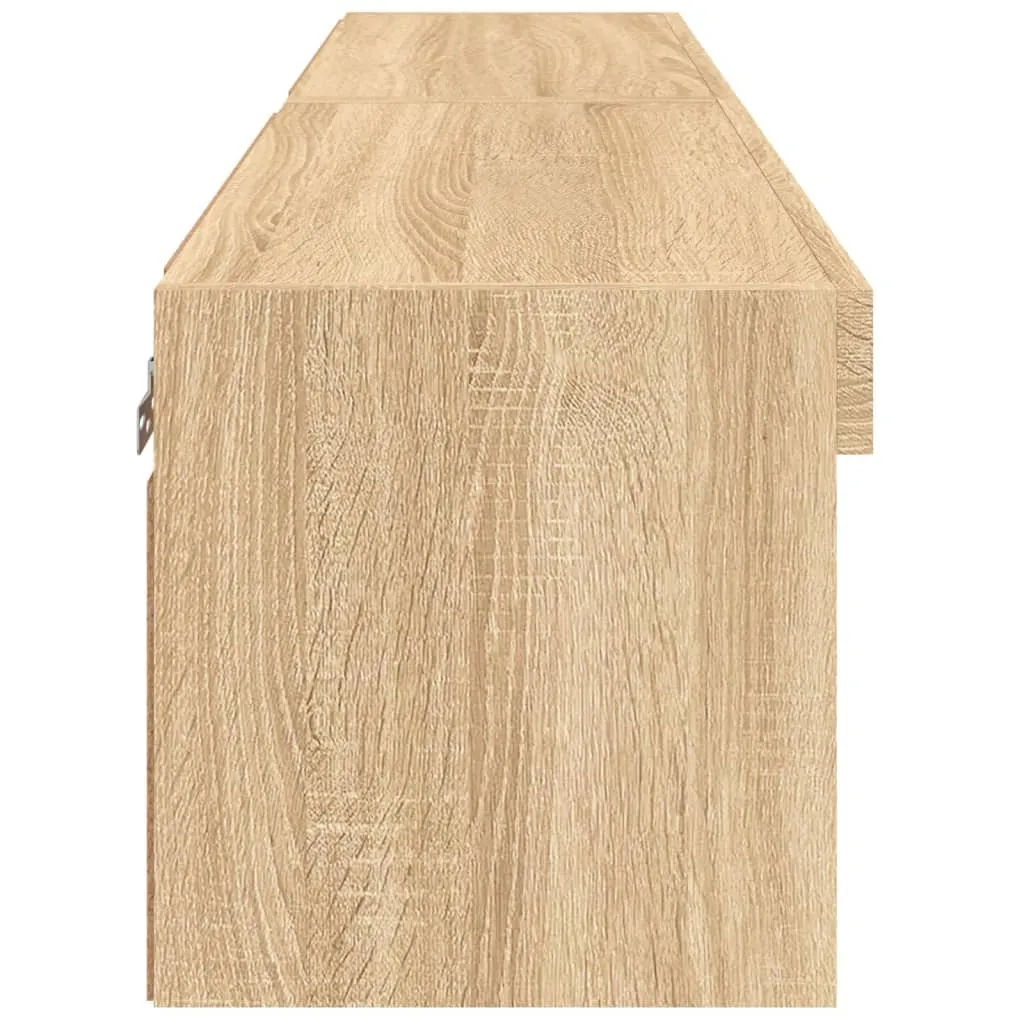 Mobili Porta TV Sospesi Rovere Sonoma LED 2 pz - Design 60 cm - 9