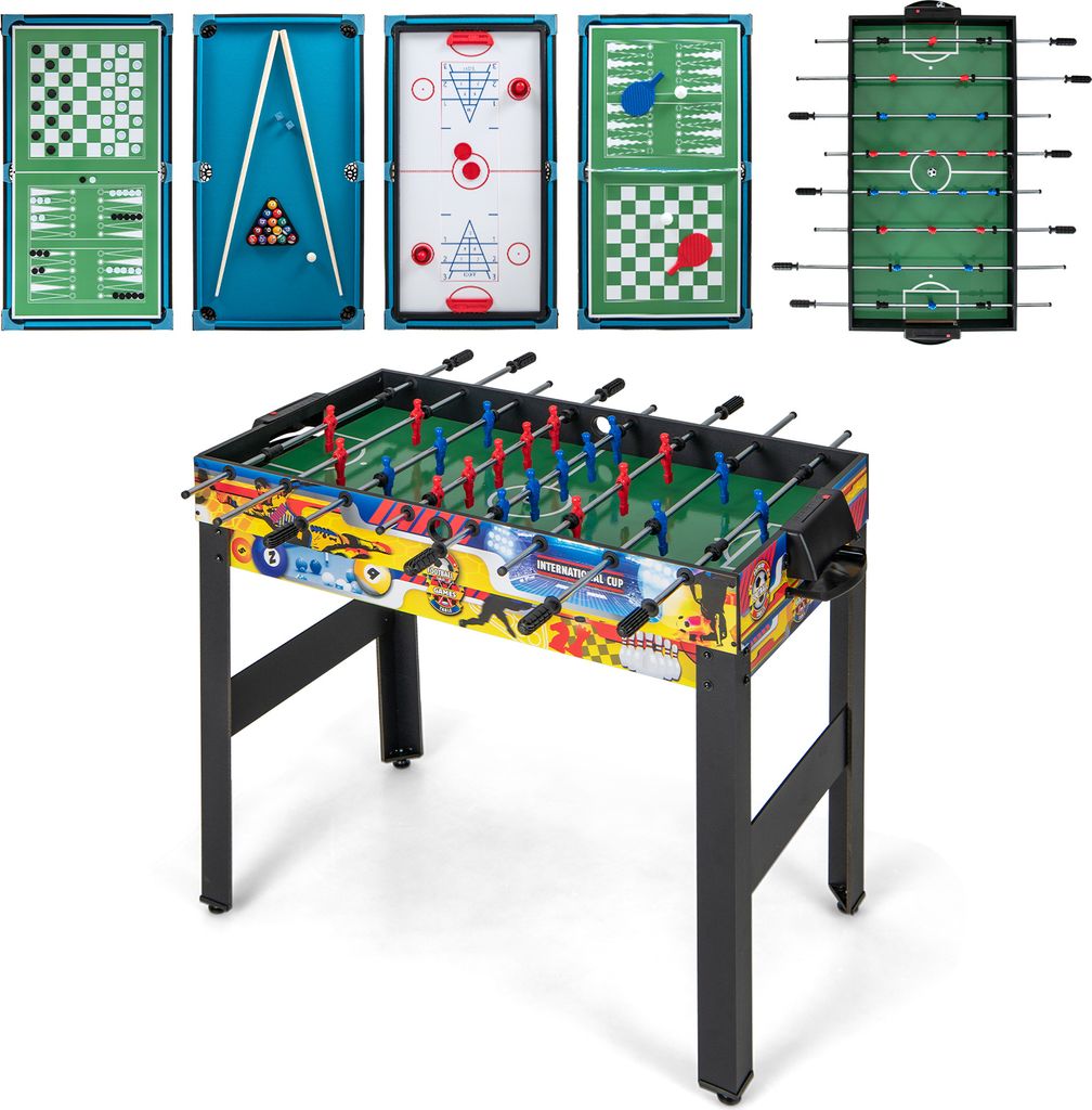 COSTWAY 12 in 1 Spieltisch, Tischspiel mit Tischfußball, Airhockey, Billard, Tischtennis, Schach, Bowling, Shuffleboard, Kombi-Tisch Aktivitätsti...