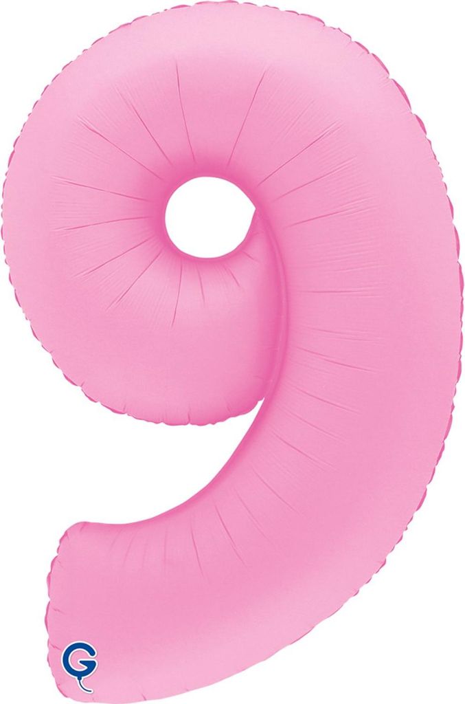 XXL Zahlen Folienballon 40"/102cm | Matte Sakura Pink Zahl: 9