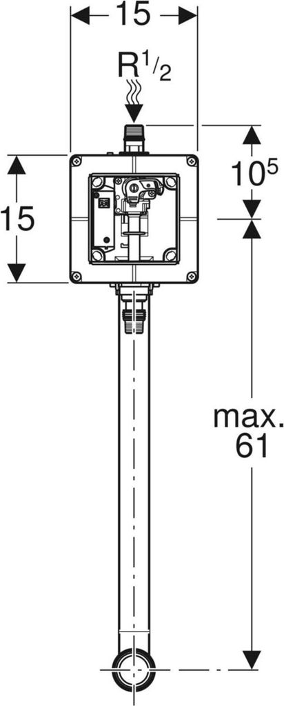GEBERIT Urinal Rohbauset universal mit Spülrohr