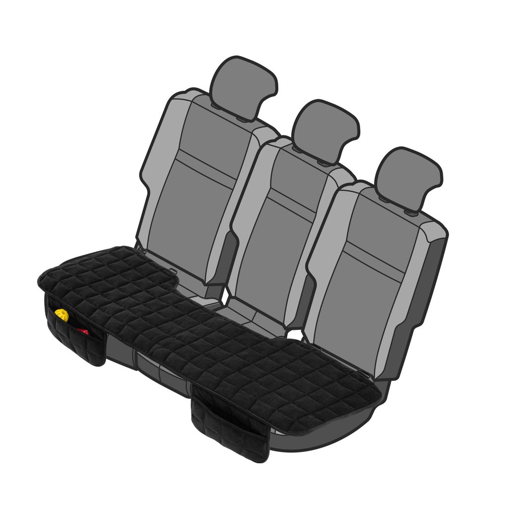 Pillowprim Rückbank-Schutzmatte Auto – 2in1 Sitzauflage & Schutz – Universalgröße – waschbar – mit Taschen