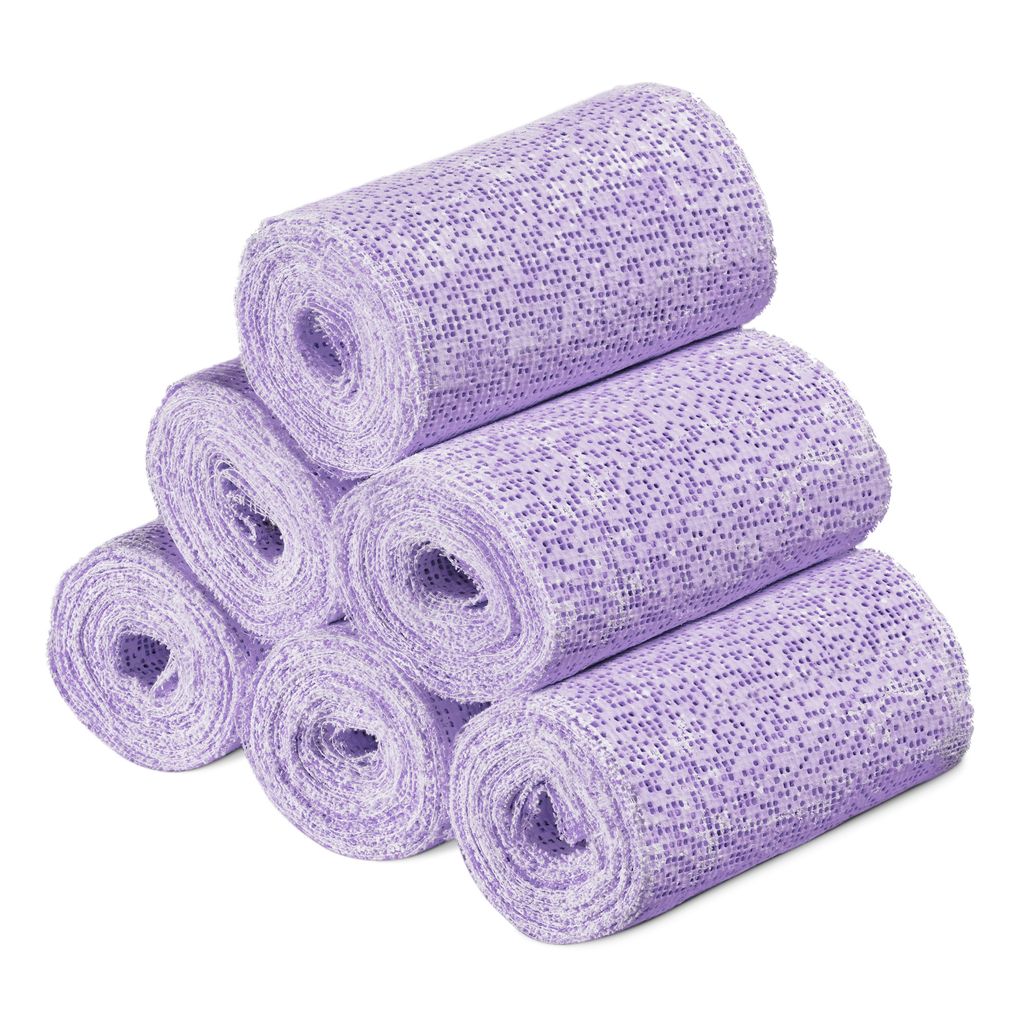 Navaris 6x Babybauch Gipsbinden - Gipsabdruck Binden Set 10 x 300cm - Gips Abdruck Bandagen zum Basteln - Gipsbänder für Baby Bauch - Violett