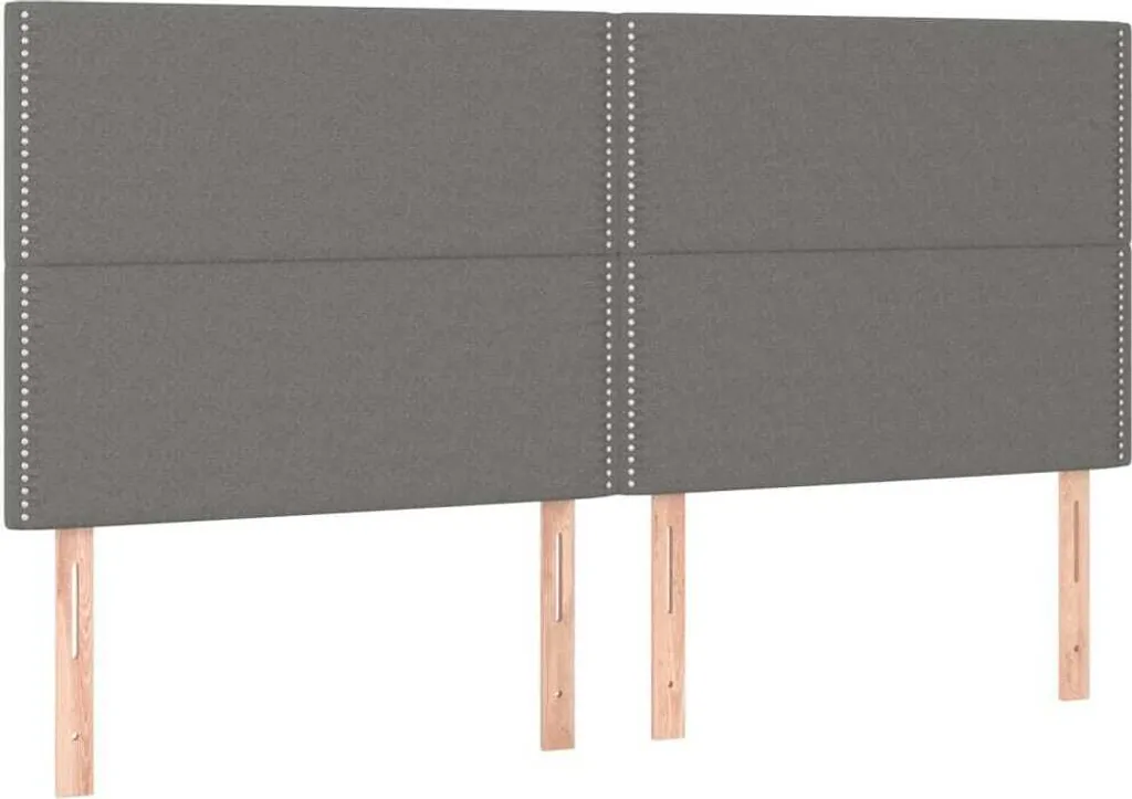SYFAX™ Testiera Grigio Scuro 180x5x118/128 cm Tessuto