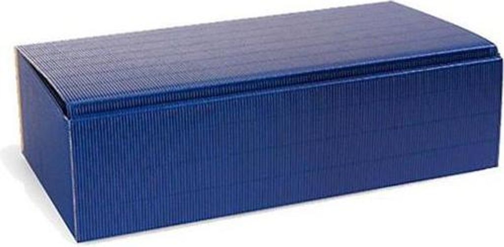 Flaschengeschenkkarton Maße 361x188x94mm saphirblau offene Welle saphirblau