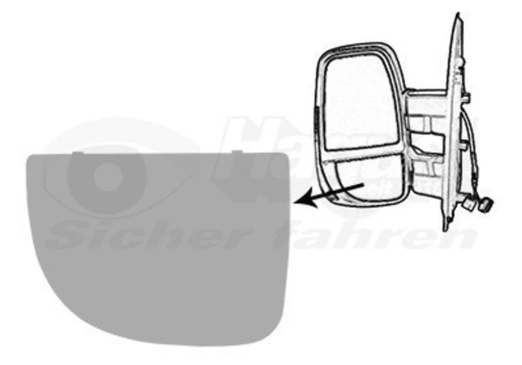 VAN WEZEL Spiegelglas Außenspiegel Links für IVECO Daily VI Kastenwagen Unbeheizt 2817831