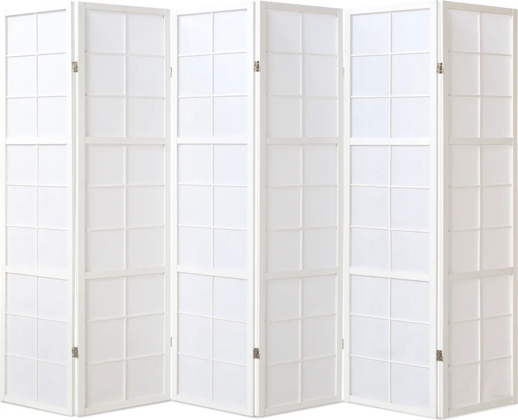 Séparation de bureau ou chambre : Paravent blanc 6 volets style Shoji