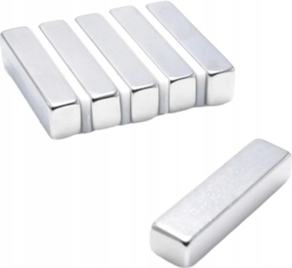 Offerta Set 5 Magneti Neodimio N38 40x10x8 mm - Alta Forza Magnetica