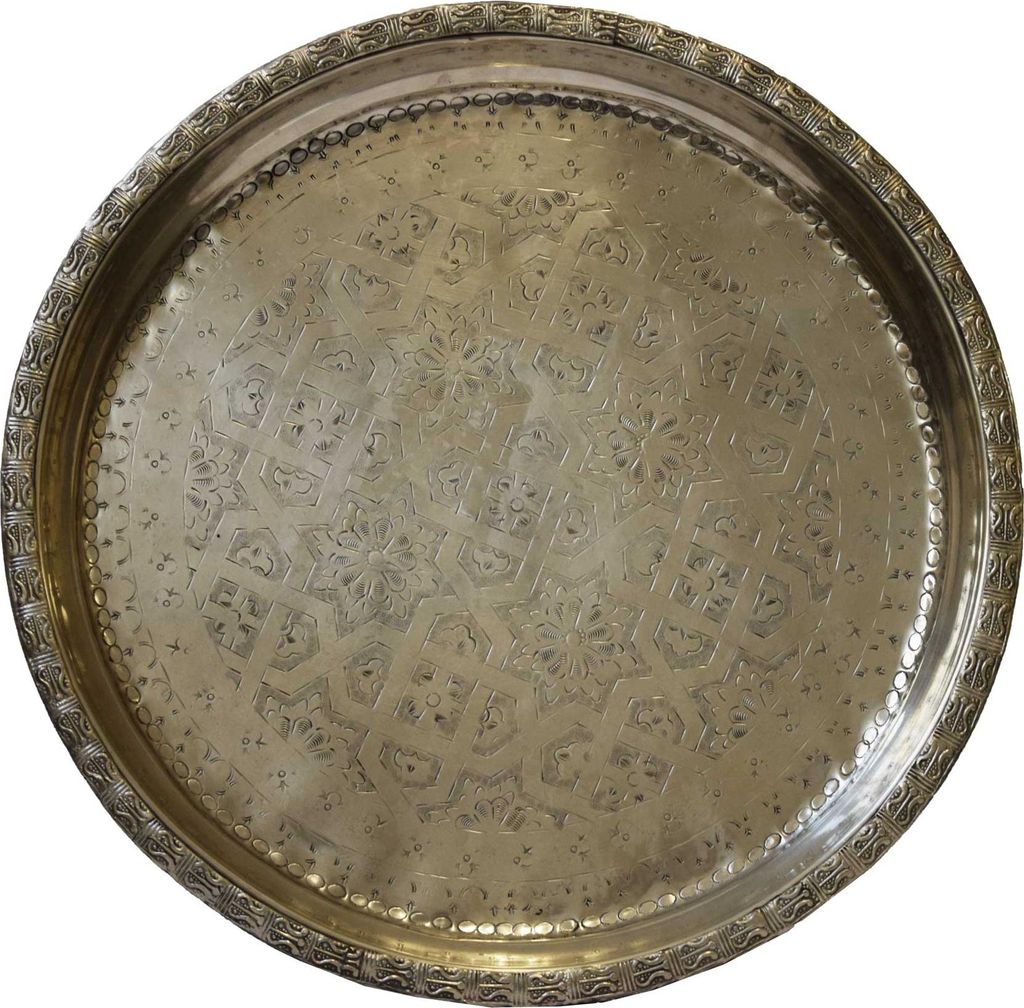 Orientalisches marokkanisches Tablett Serviertablett Teetablett antike Handarbeit -klein- Material: Motiv 2