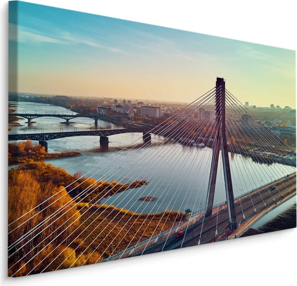 Poster su Tela 100x70 cm XXL Ponte di Varsavia - Alta Qualità per Parete