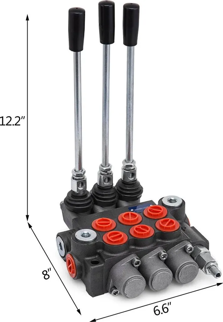 Distributeur hydraulique 3 tiroirs 40L pour commande de vérin double - 8