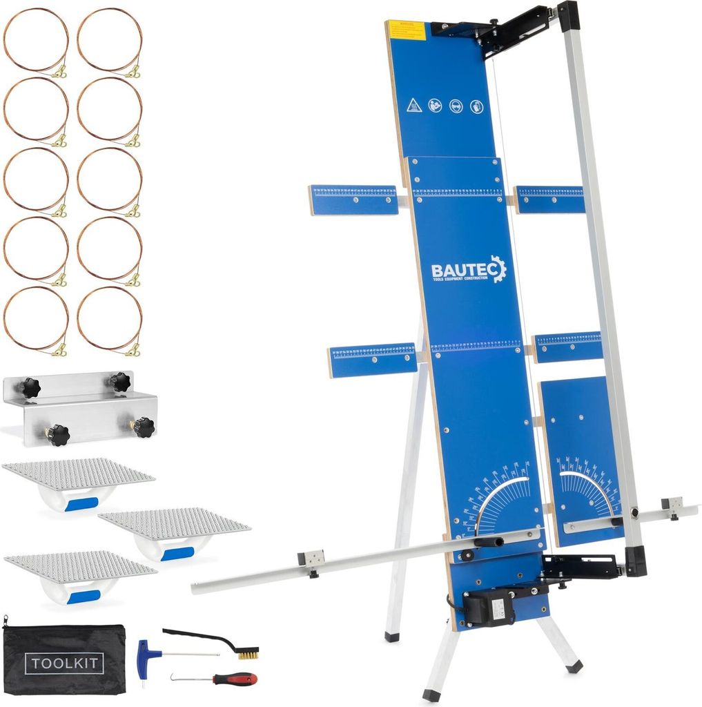 BAUTEC Styroporschneider GAZELLE 6 » Set inkl. 10 Schneidedrähte , Gerüsthalterung, 3 Schleifraspel » Heißdrahtschneider