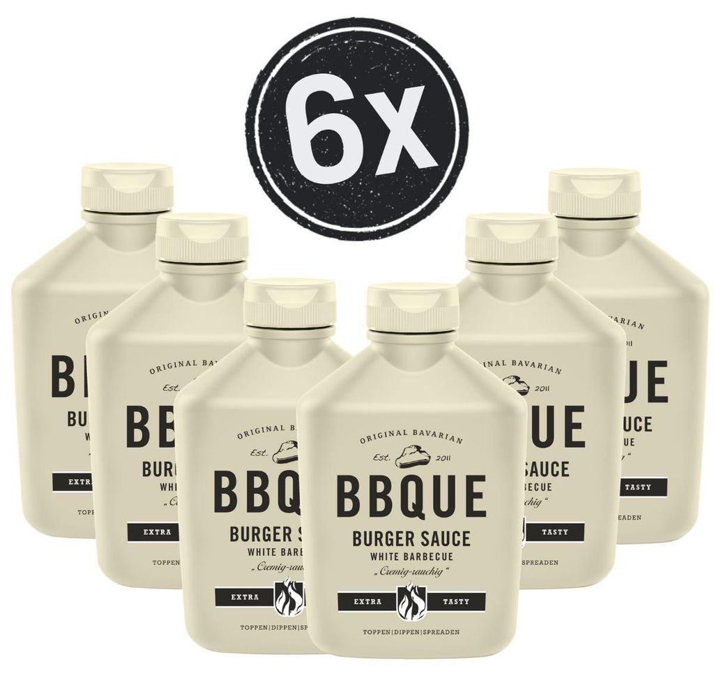 BBQUE Burger Sauce White Barbecue - 6x 400ml Produktbild 