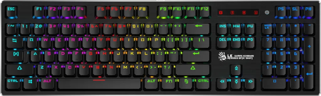 Clavier Mécanique de Jeu A4Tech B820R Noir avec Éclairage LED Multicolore