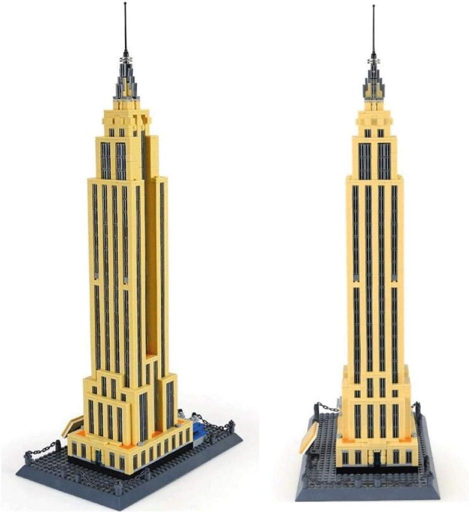 COIL Modellbausätze, Architekturmodell, Konstruktionsspielsteine, Spielbausteine, Kompatible Blöcke, Empire State Building in New York, 1559 St.