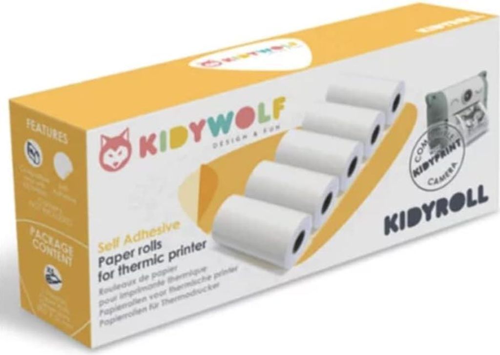 KIDYWOLF - Klebepapier zu Sofortbildkamera 5 Rollen