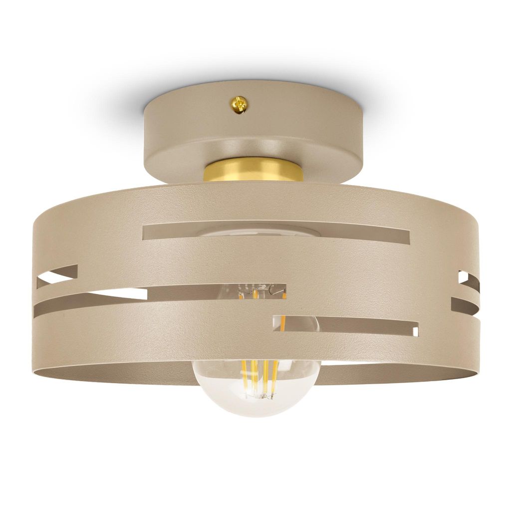LUXOLAR Deckenleuchte E27 Beige Gold Plafond Laserschirm Produktbild 