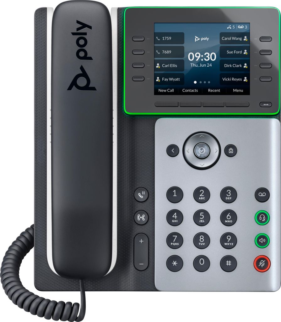 Telefono IP Poly Edge E350 e compatibile con PoE, telefono Immagine del prodotto 