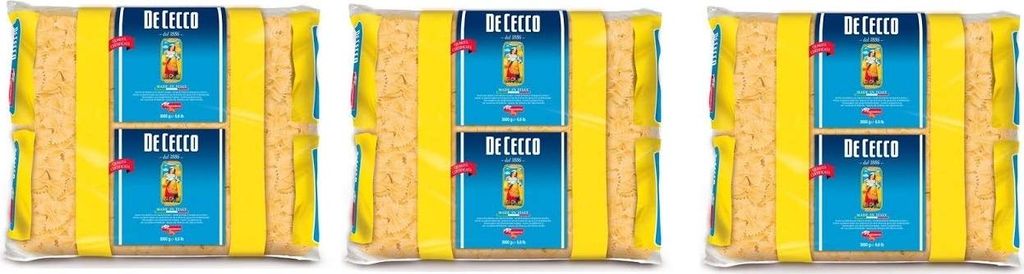 3x De Cecco Farfalle Pasta di Semola di Grano Duro Hartweizengrieß Pasta 100% Italienische Pasta Kurze Pasta Packung mit 3Kg