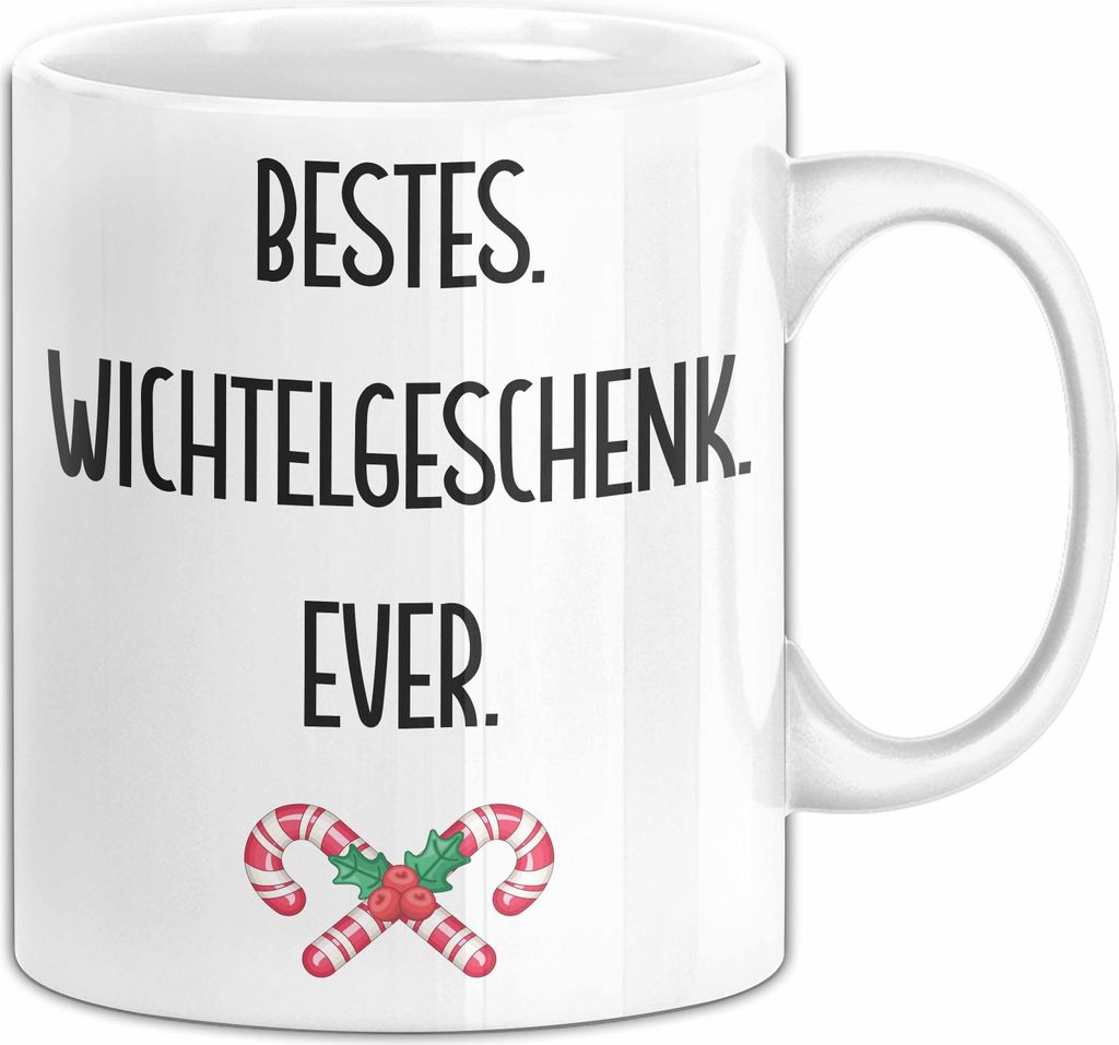 Wichtelgeschenk Tasse Geschenk bis 20€ Schrottwichtelgeschenk Schrottwichteln Süßigkeit (Weiß)
