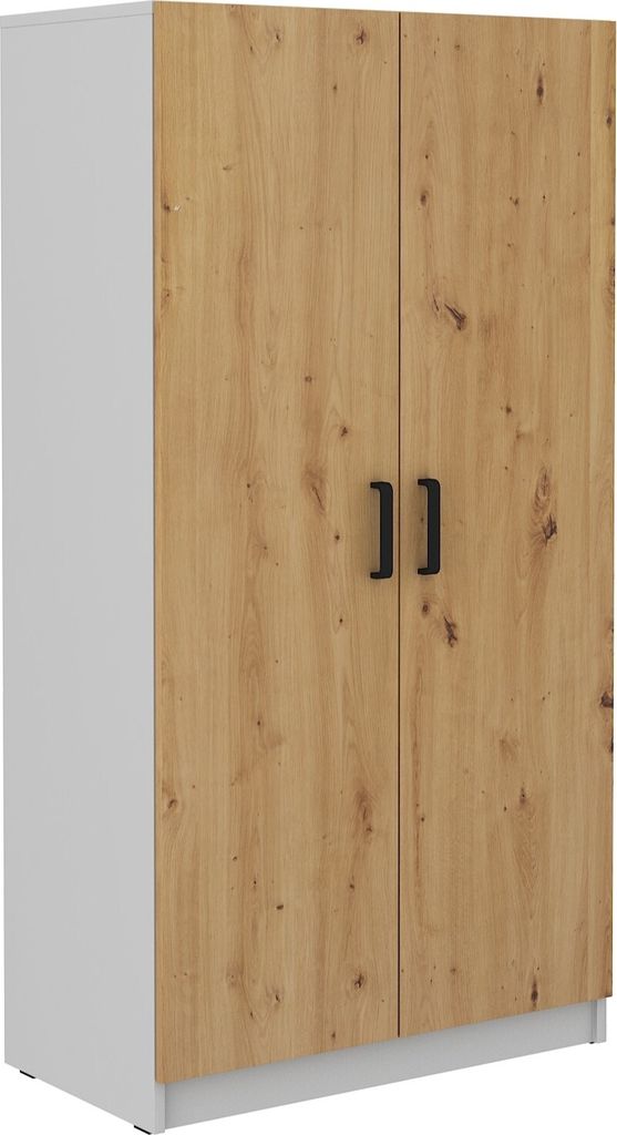 Masseno Drehtürenschrank MALTESA 80 cm Kleiderschrank Schlafzimmer Schrank 2-türig Grau