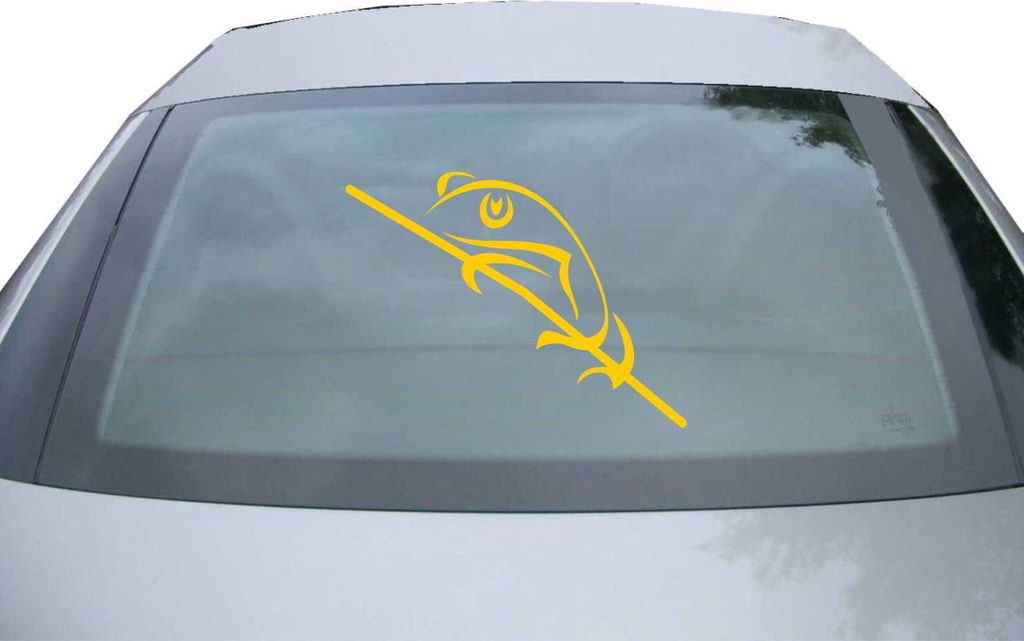 Indigos UG - Aufkleber Heckscheibe & Motorklappe DE2304 - gold - 600x450 mm - Eidechse - Auto Scheiben Fenster Heckklappe Tuning Racing JDM - Die cut