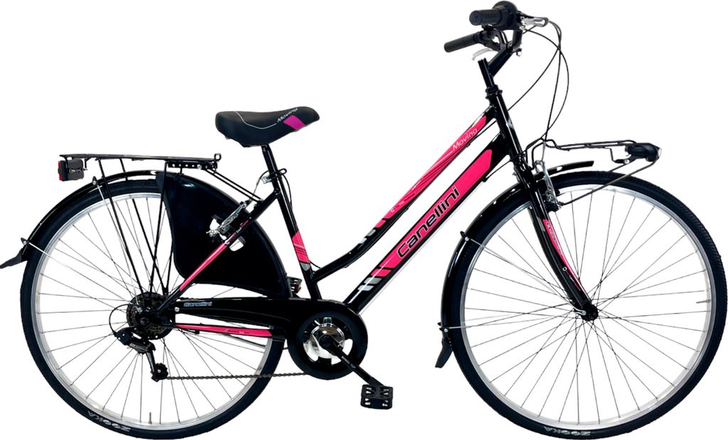 Citybike Canellini Moving 28' Sthal - Schwarz/Fuxia Produktbild 