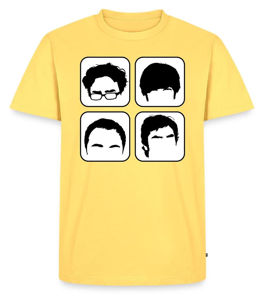 Spreadshirt The Big Bang Theory Frisuren Köpfe Team TBBT Männer Premium T-Shirt, XS, Pastellgelb