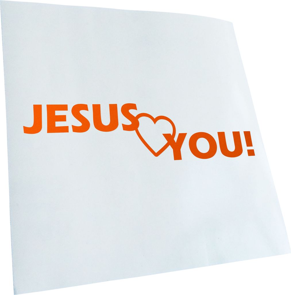 Kiwistar - Autoaufkleber - Jesus Love You Christentum Heckscheibenaufkleber - Aufkleber für Auto Kfz Fahrrad, LKW, Truck Mofa