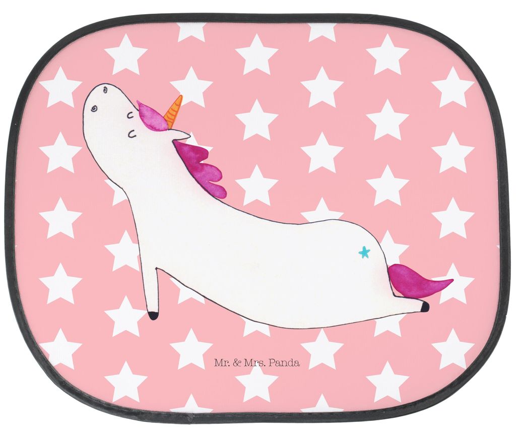 Mr. & Mrs. Panda Sonnenschutz Autoscheibe Einhorn Yoga - Rot Pastell - Geschenk, Sonnenblende Auto, Einhörner, Namaste, Unicorn, Witzig, für, Sei...