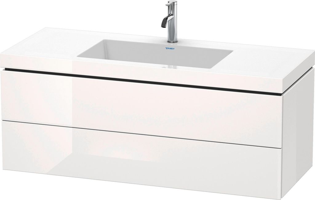 Duravit L-Cube c-bonded Set wandhängend, 2 Schubkästen, ohne Überlauf, 1 Hahnloch, 1200x500x480mm, LC6929O8080
