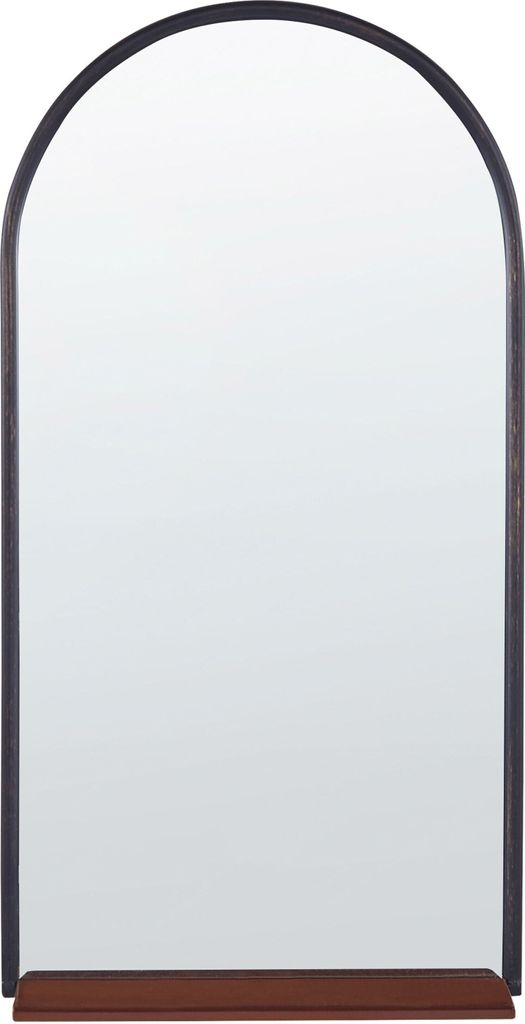 BELIANI Nástěnné zrcadlo s poličkou černé měděné 40 x 67 cm Obrázek produktu 