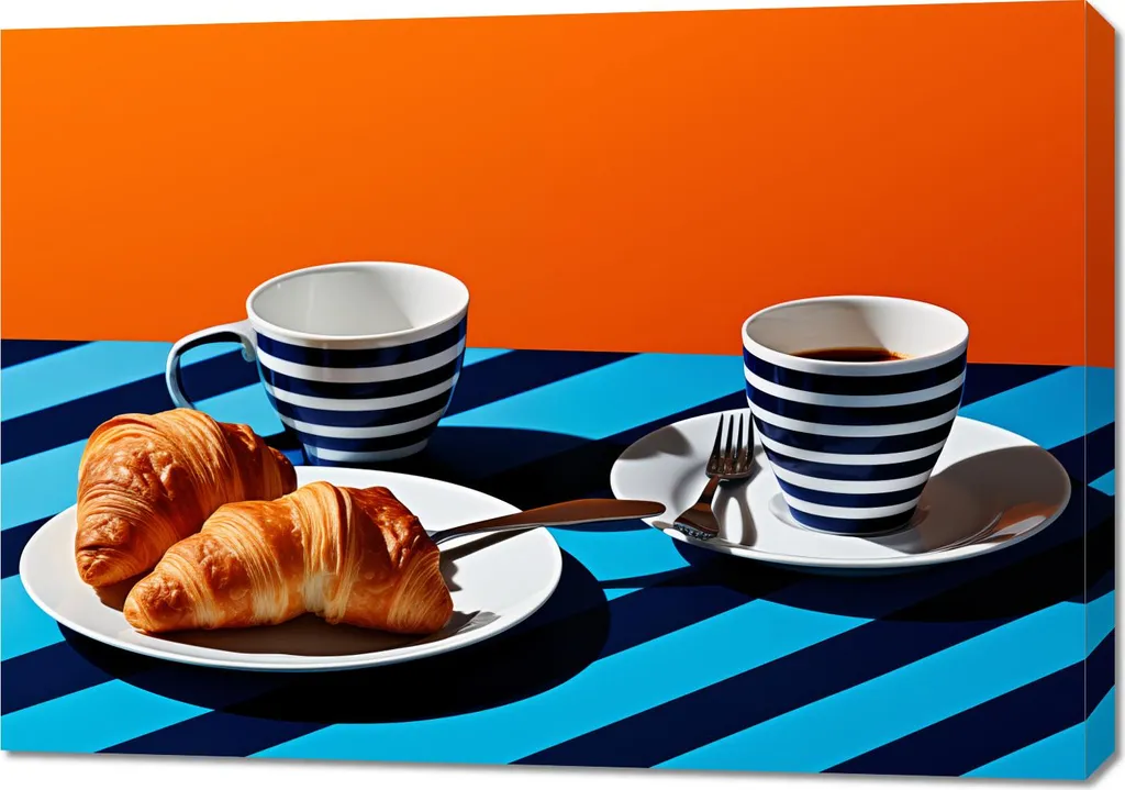 Tableau Image 100 x 70 cm Croissants Décoration Murale Cuisine