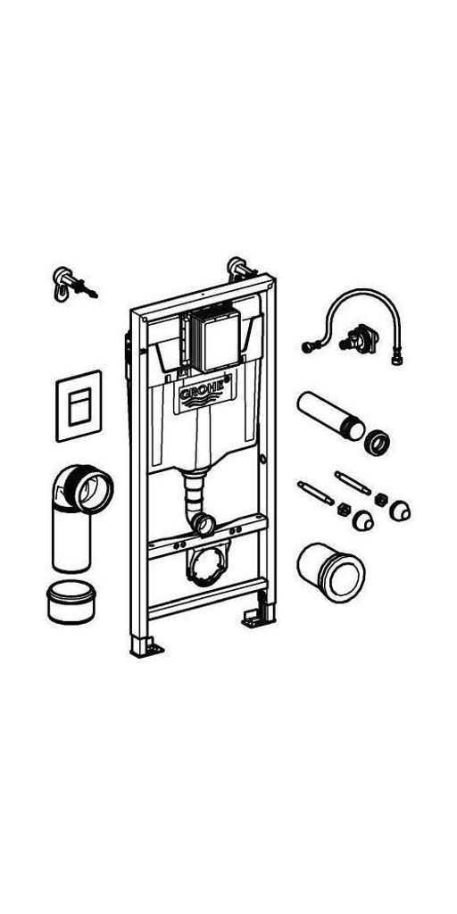 GROHE 39940000 3-in-1 Set Rapid SL 39940 für WC BH1,13m Skate C Betät. glossy black/WW