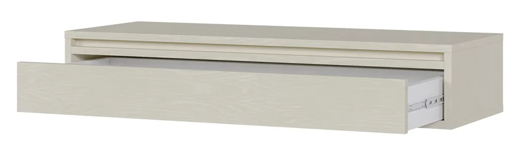 Console murale beige clair avec tiroir de rangement compact - 5