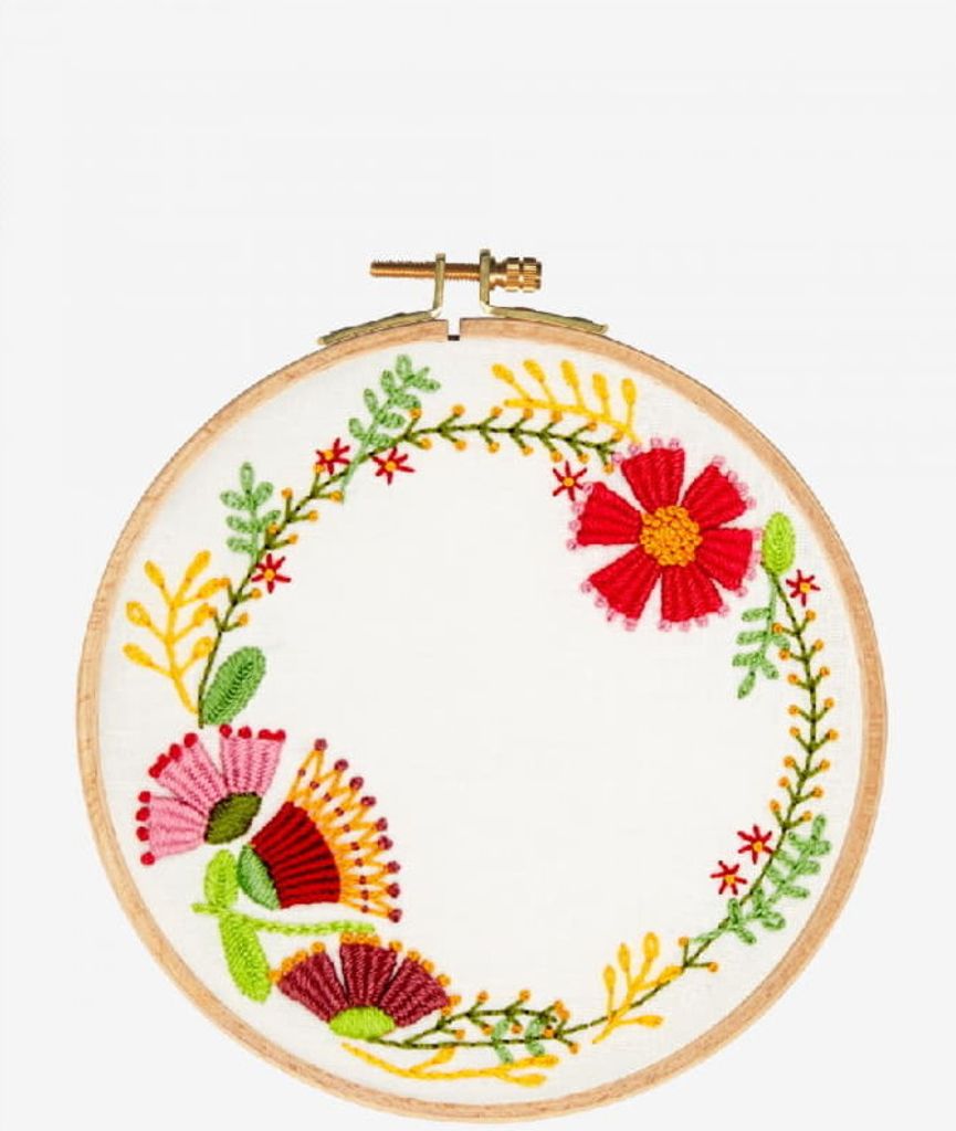 DMC Stickset Herbstblumen mit Stickrahmen, vorbedruckt
