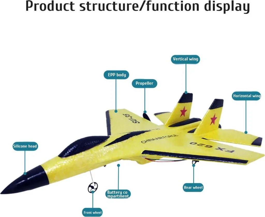 Drone avion télécommandé en mousse EPP avec LED pour enfant montage DIY