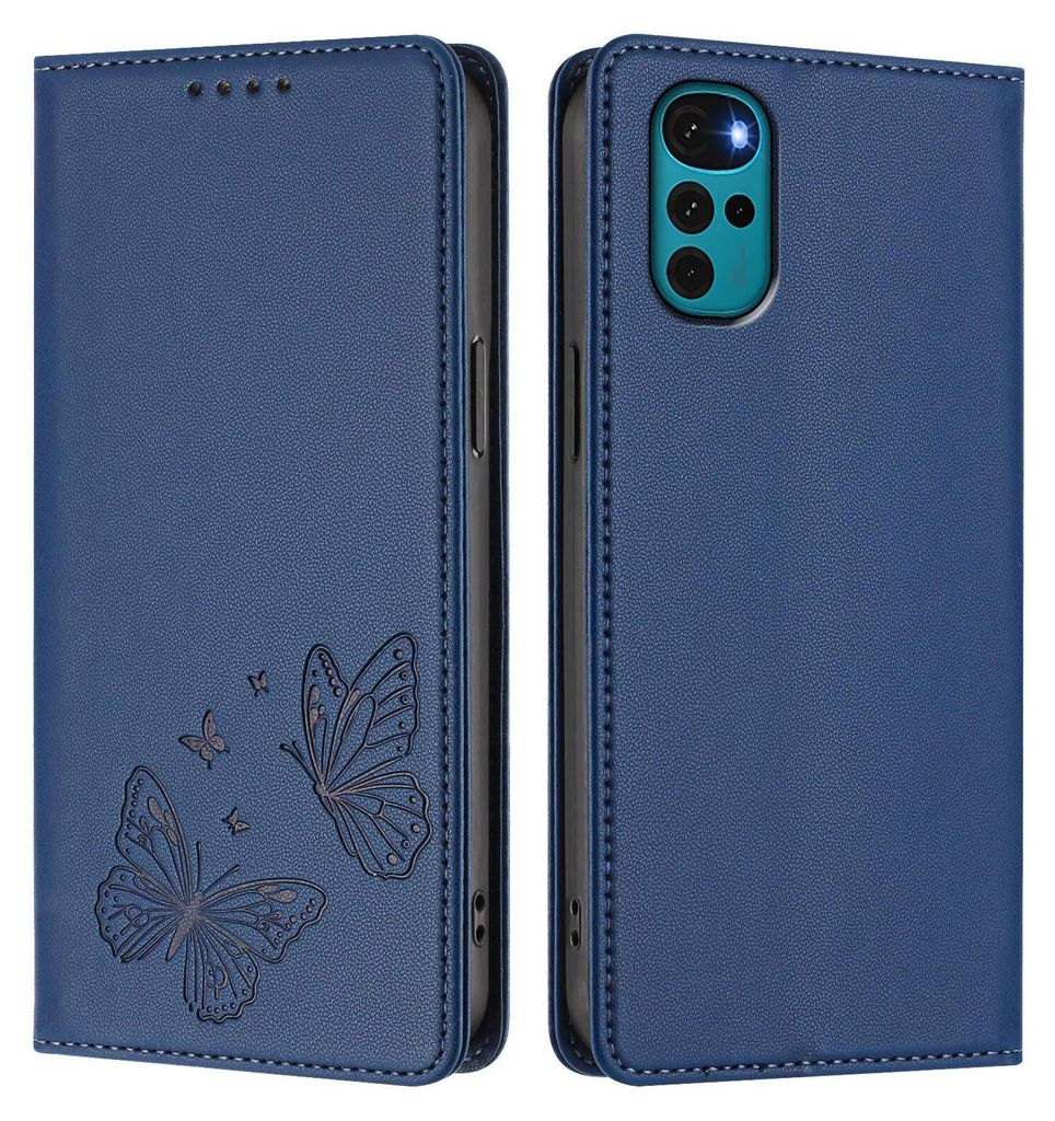 Lederhülle für Motorola Moto G22 / Moto E22s, Schmetterling Produktbild 