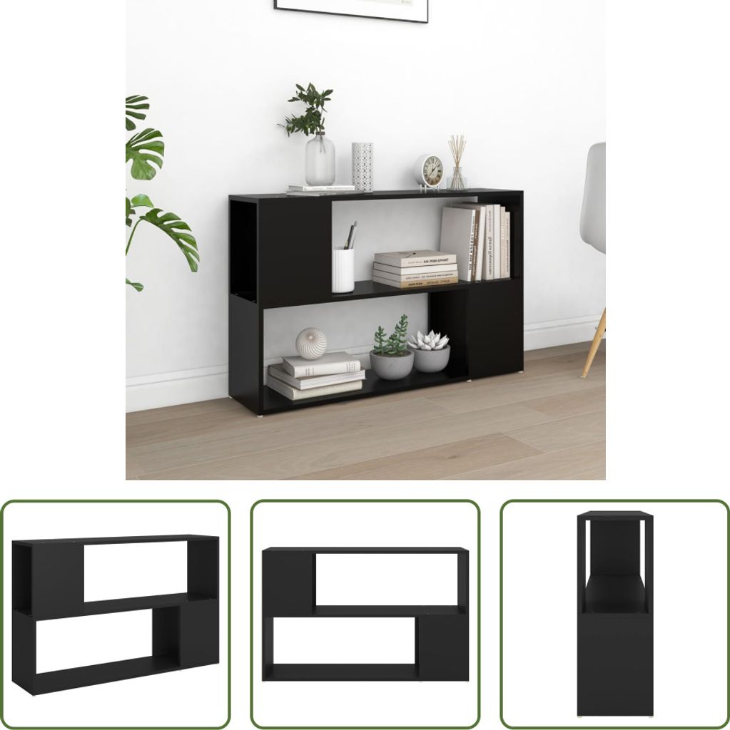 The Living Store Bücherregal Schwarz 100x24x63 cm Produktbild 