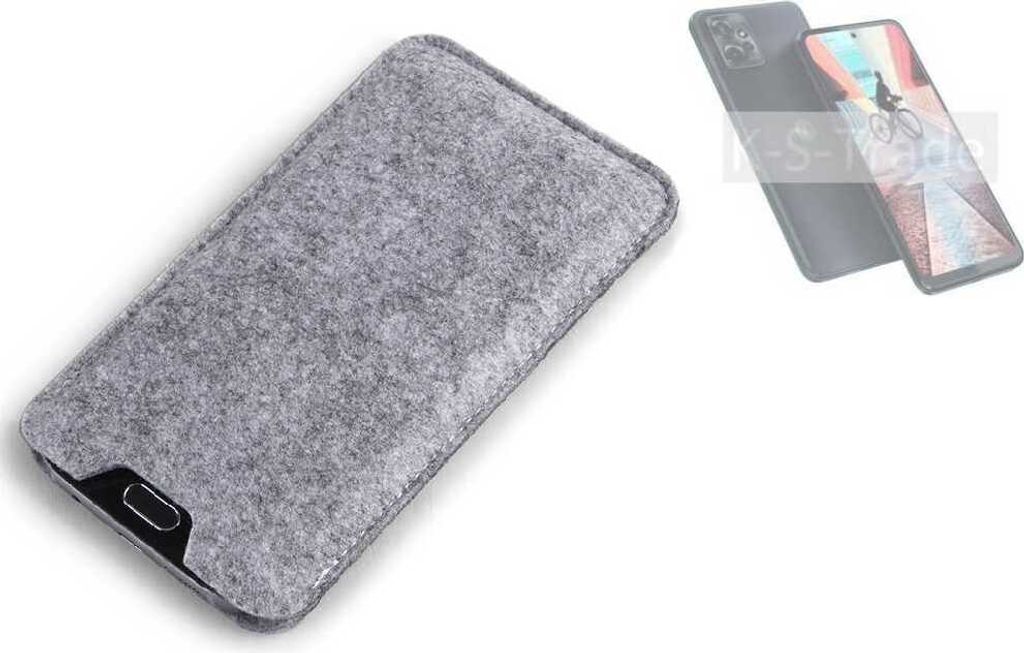 K-S-Trade Filz Handyhülle kompatibel mit Motorola Moto G Power 5G Schutzhülle Filztasche Filz Tasche Case Sleeve Handy Hülle Filzhülle grau