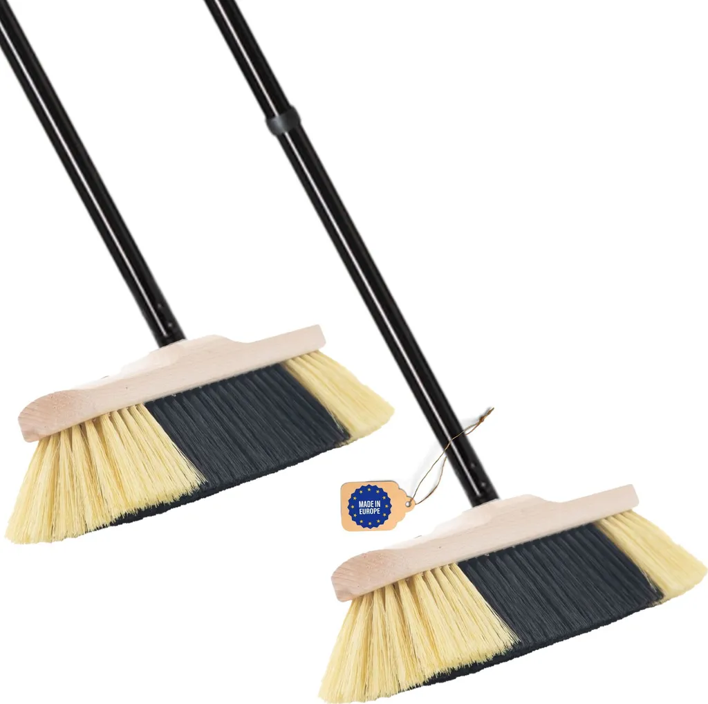 Novaliv Scopa Morbida da Interni: Set 2 Pezzi Legno e Setole Fitte - 2