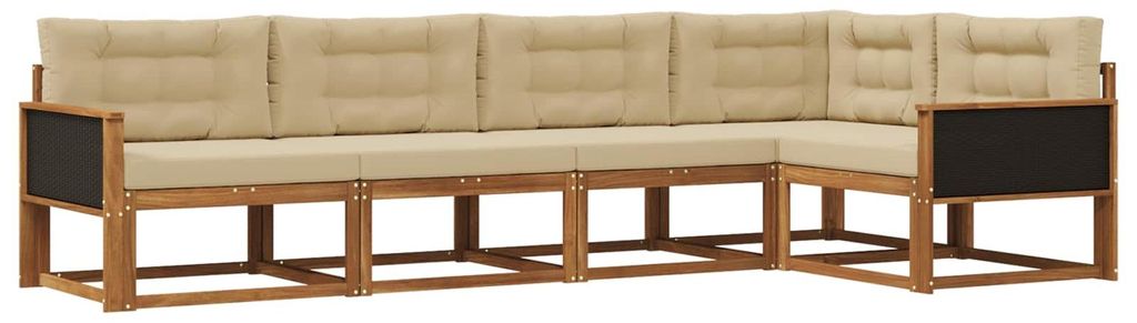 vidaXL Outdoor-Sofagarnitur 5 pcs Natur und Beige