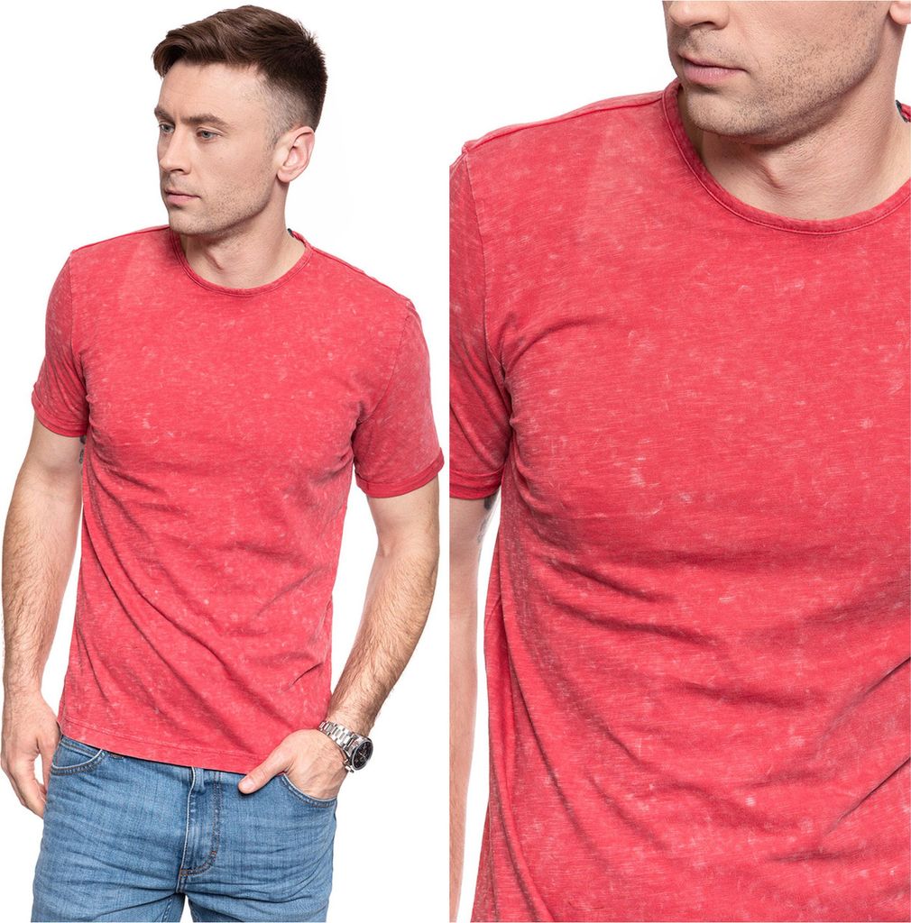 MUSTANG Herren, T-Shirt ALEX C, M, Rot, sport, tshirt, shirt